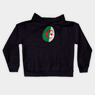 Flag of algeria fingerprint Kids Hoodie